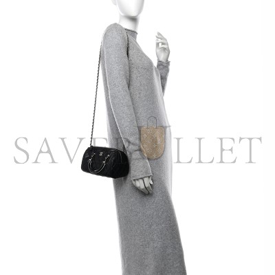 CHANEL MASTER LAMBSKIN QUILTED MINI BOWLING BAG BLACK (18*12*10cm)